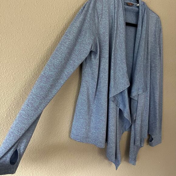 Merrell Open Drape Front Long Sleeve Cardigan Sweater Blue Purple Womens Small - Picture 5 of 9